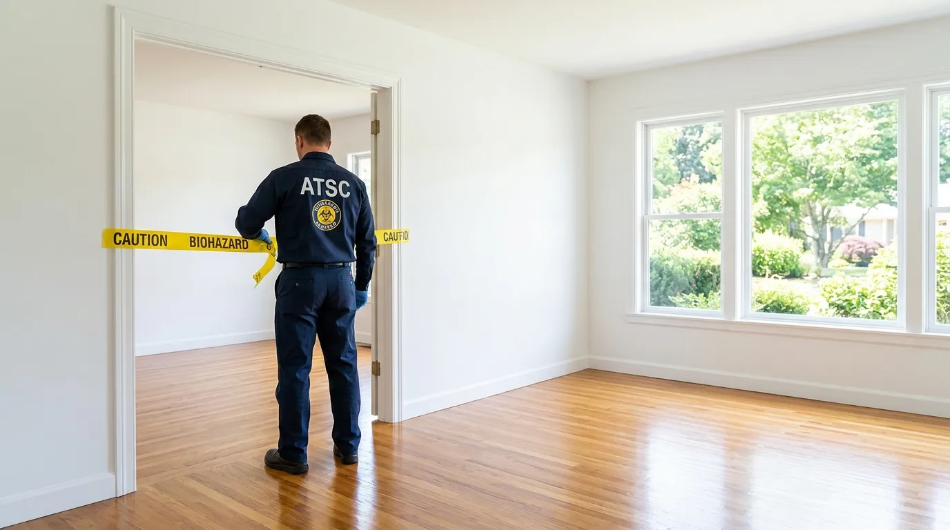 Certified biohazard cleanup crew performing Decomposition Cleanup in Trumbull